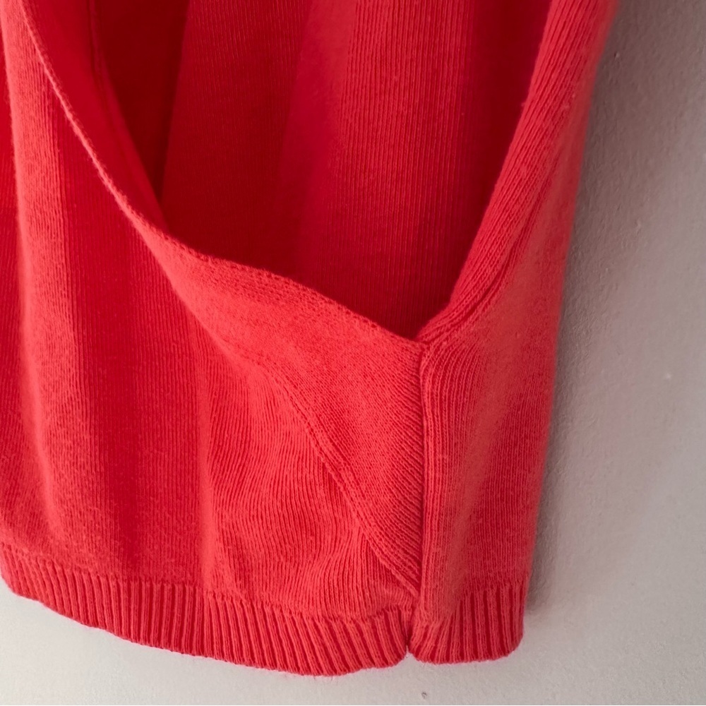 Benetton Made in Italy Cotton Open Front Crossover Short Sleeve Shirt Sweater - Picture 3 of 11